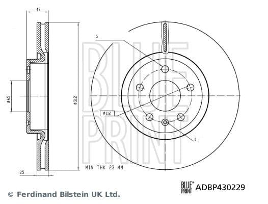 adbp430229 Blue Print Тормозной диск для MG GS