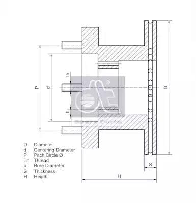 736037 DT Spare Parts Тормозной диск для Iveco Daily III