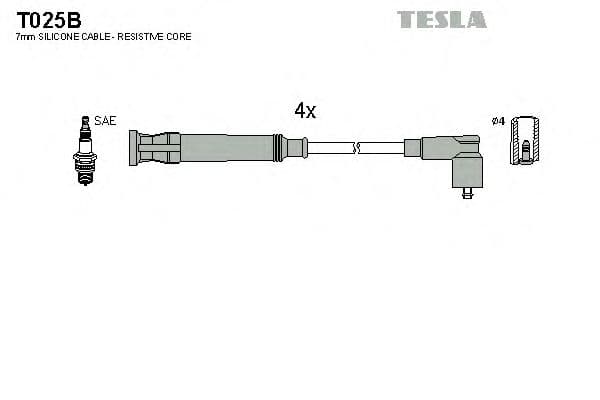 T025B Tesla Комплект дротів запалювання