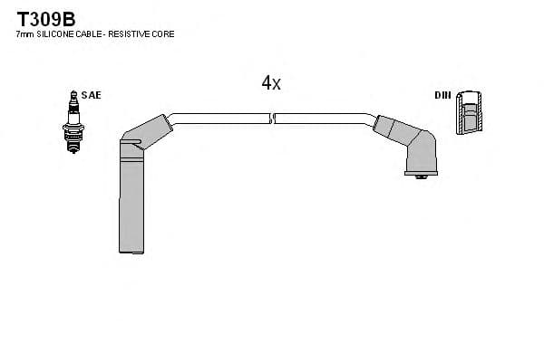 T309B Tesla Комплект проводов зажигания