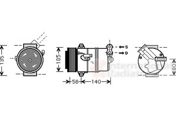 3700K428 Van Wezel Компрессор кондиционера