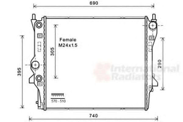 77002053 Van Wezel Радиатор охлаждения двигателя