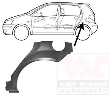 8251147 Van Wezel Крыло заднее для Hyundai Getz