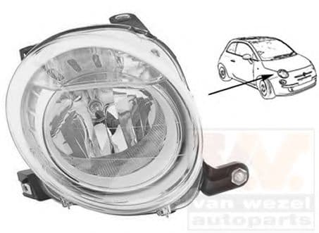 1604964M Van Wezel Основна фара для Fiat 500