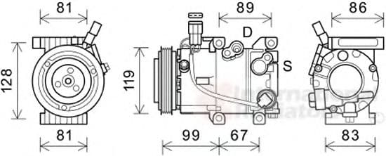 8200K414 Van Wezel Компрессор кондиционера