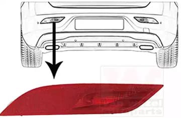 5909929 Van Wezel Задня протитуманна фара для Volvo V40
