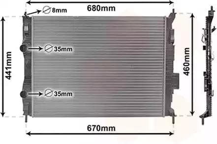 13002413 Van Wezel Радіатор охолодження двигуна для Nissan Qashqai