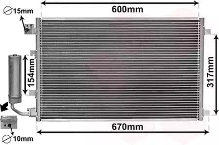 13015281 Van Wezel Радиатор кондиционера для Nissan Qashqai