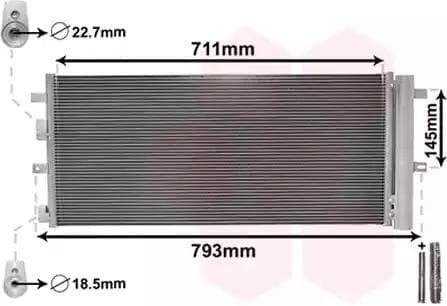 18015701 Van Wezel Радиатор кондиционера