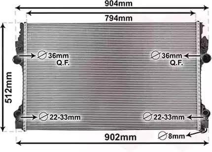 74012702 Van Wezel Радиатор охлаждения двигателя для Porsche Panamera