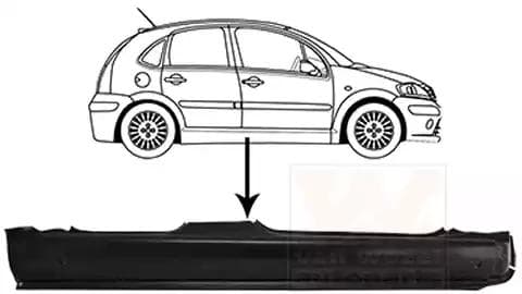 0925104 Van Wezel Поріг для Citroen C3