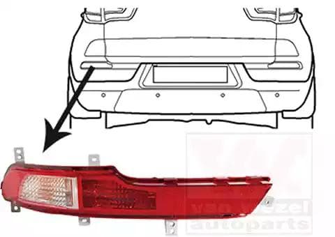 8383929 Van Wezel Задня протитуманна фара для Kia Sportage