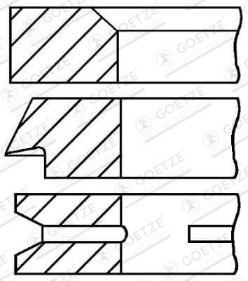 08-333300-00 Goetze Комплект поршневих кілець для Renault 4