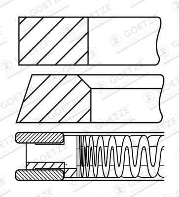 08-428500-00 Goetze Комплект поршневих кілець для Porsche 911