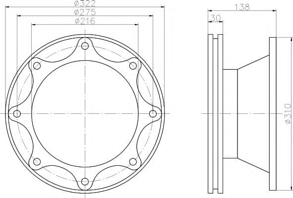 93086500 Textar Тормозной диск