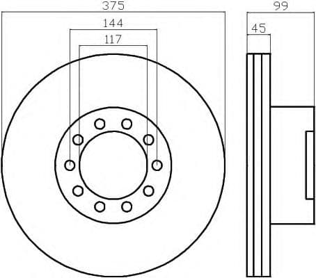 93192400 Textar Тормозной диск