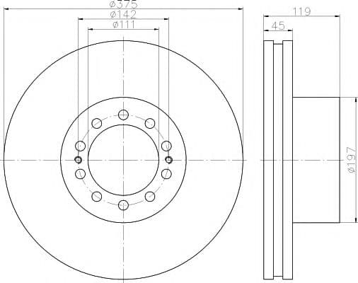 93222700 Textar Гальмівний диск