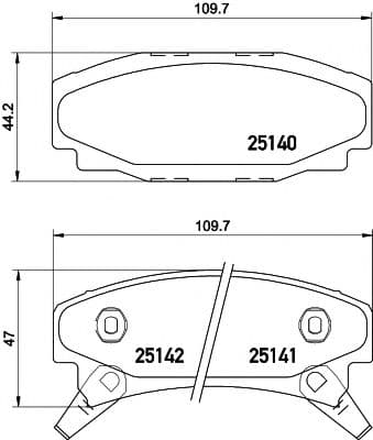 2514001 Textar Гальмівні колодки