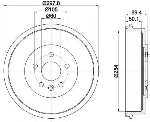 94039500 Textar Гальмівний барабан для Chevrolet Cruze