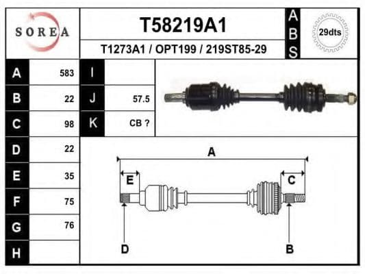 T58219A1 EAI Піввісь