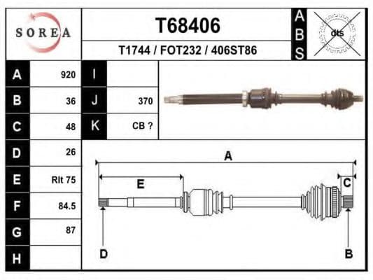 T68406 EAI Піввісь