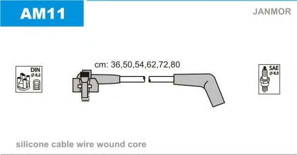 AM11 Janmor Комплект дротів запалювання для Ford Taurus