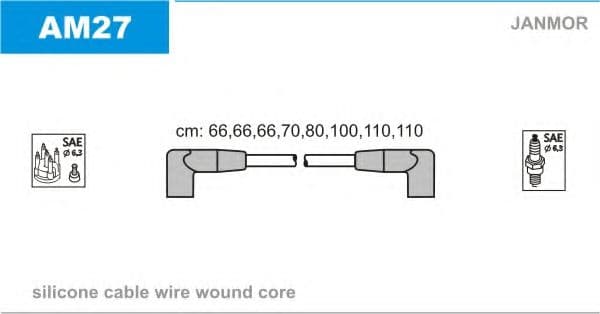 AM27 Janmor Комплект дротів запалювання для Chevrolet Corvette
