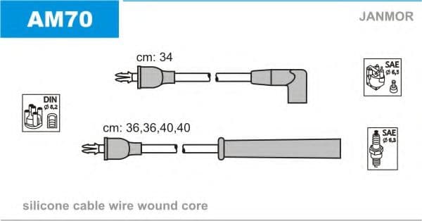 AM70 Janmor Комплект проводов зажигания для Chrysler Voyager