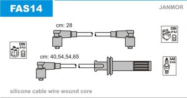 FAS14 Janmor Комплект дротів запалювання