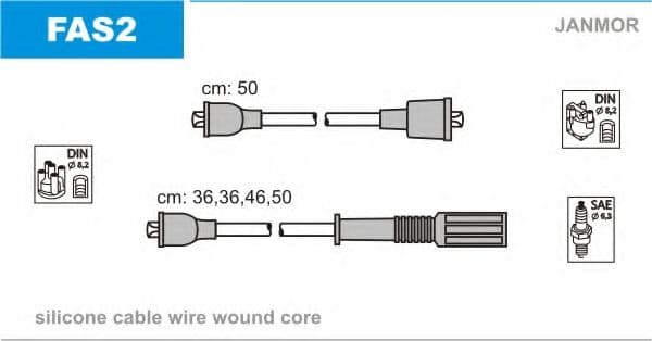 FAS2 Janmor Комплект дротів запалювання