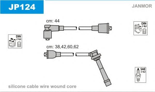JP124 Janmor Комплект проводов зажигания