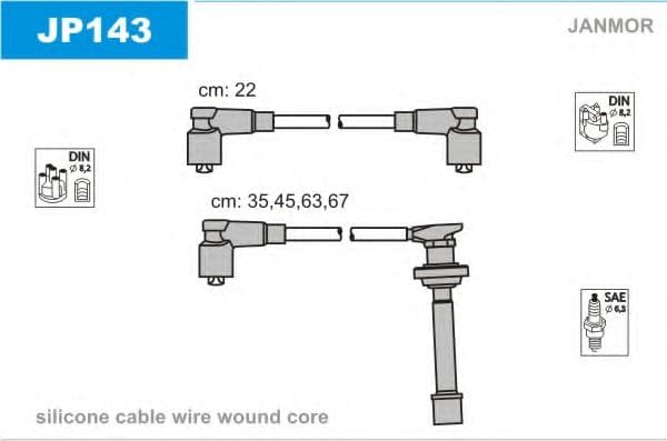 JP143 Janmor Комплект дротів запалювання