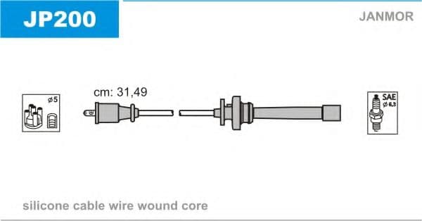JP200 Janmor Комплект проводов зажигания