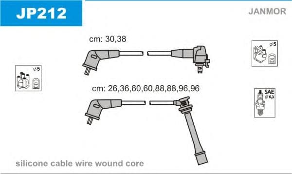 JP212 Janmor Комплект проводов зажигания для Lexus LS