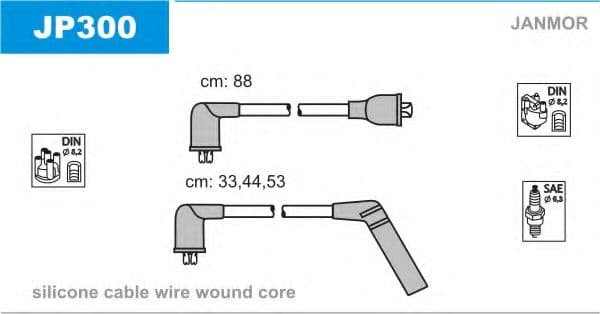 JP300 Janmor Комплект дротів запалювання для Subaru Libero