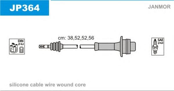 JP364 Janmor Комплект дротів запалювання для Toyota Modell F