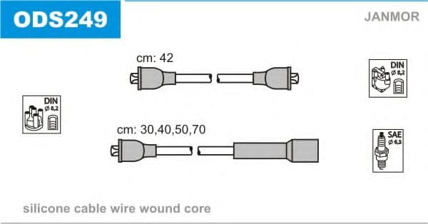 ODS249 Janmor Комплект проводов зажигания