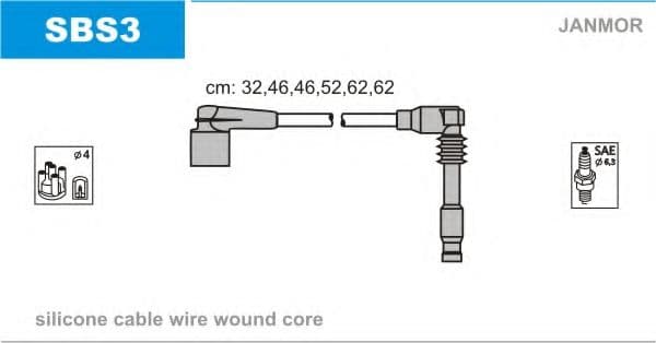 SBS3 Janmor Комплект проводов зажигания