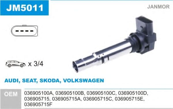JM5011 Janmor Котушка запалювання