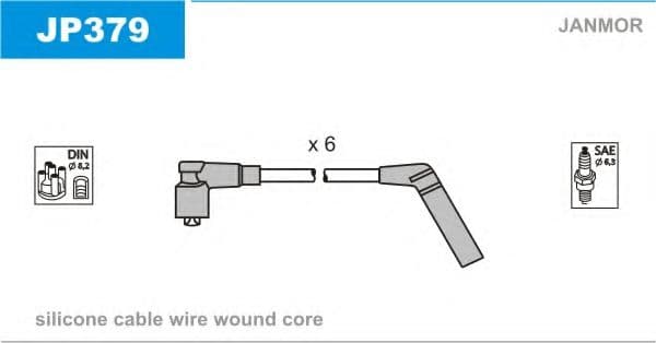 JP379 Janmor Комплект проводов зажигания для Hyundai Galloper