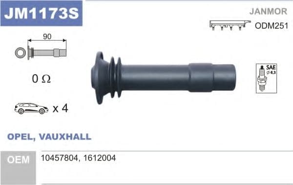 JM1173S Janmor Вилка котушки запалювання