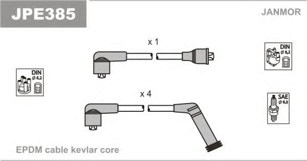JPE385 Janmor Комплект проводов зажигания для Hyundai S-Coupe