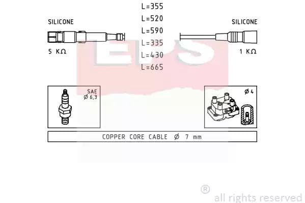 1500769 EPS Комплект проводов зажигания