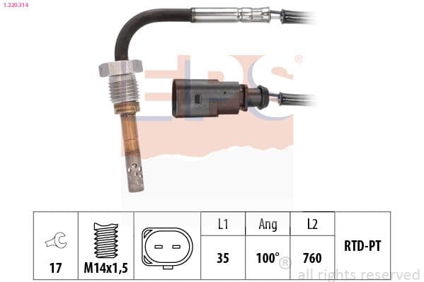 1220314 EPS Датчик температуры выхлопных газов