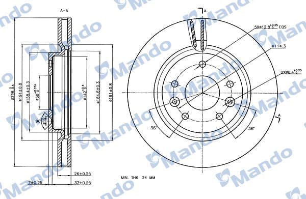 mbc035165 Mando Гальмівний диск