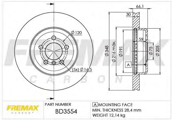 BD-3554 Fremax Тормозной диск