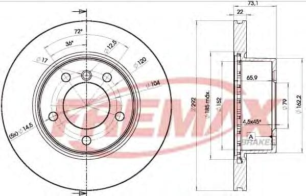 BD-6464 Fremax Гальмівний диск