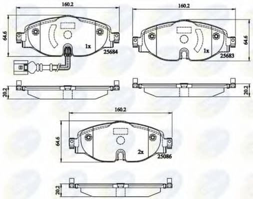 CBP12158 Comline Гальмівні колодки