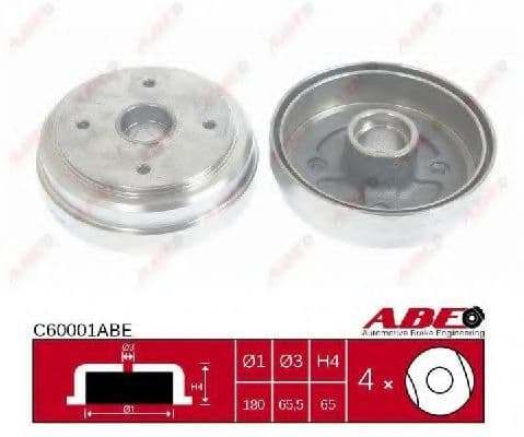 C60001ABE ABE Гальмівний барабан для Daewoo Tico