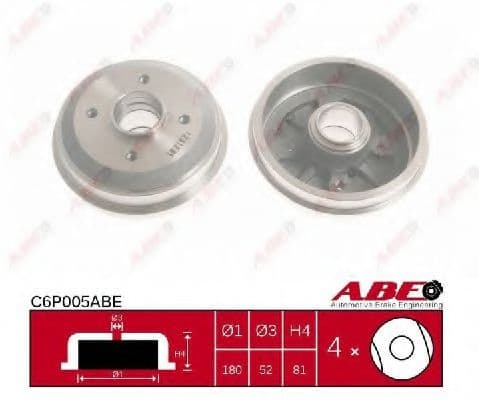 C6P005ABE ABE Тормозной барабан